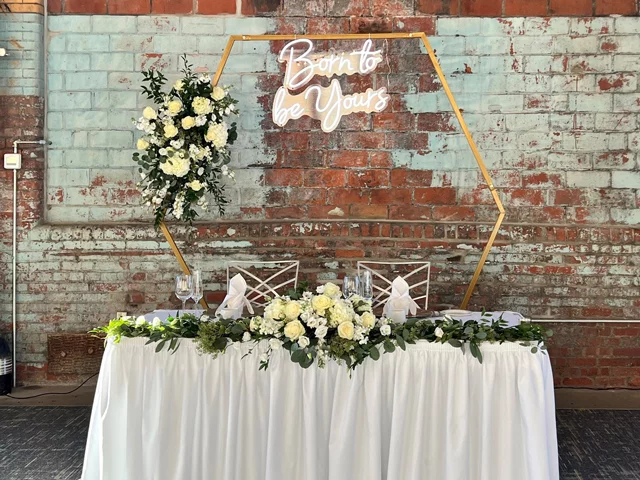 Bride and Groom table for a wedding at The Powerhouse