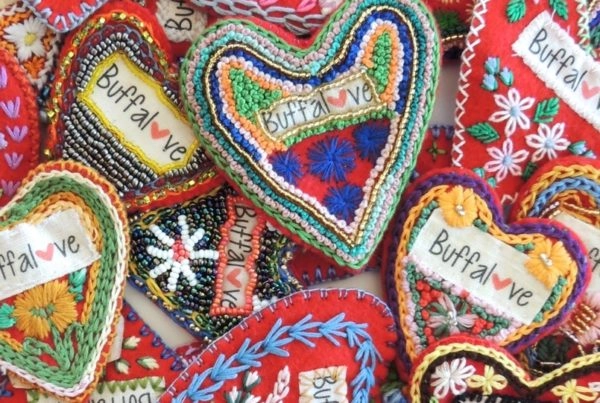 Buffalove hearts made by Stitch Buffalo
