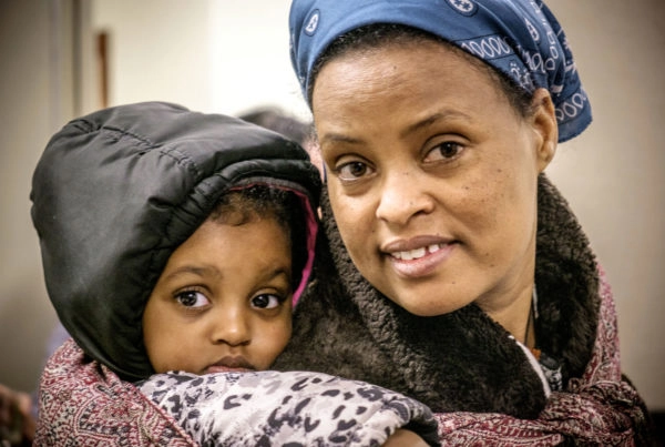 Mom and daughter at Jericho Road Community Health Center